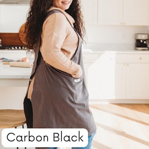 Cross Back No Tie Apron With Pockets for Women - Housewarming Gift - Cute Apron - Mother In Law Gift - Cooking Baking Kitchen Apron