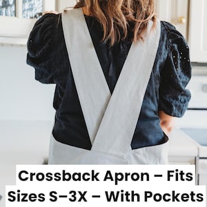 Cross Back No Tie Apron With Pockets for Women - Housewarming Gift - Cute Apron - Mother In Law Gift - Cooking Baking Kitchen Apron