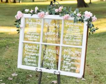 seating chart design Window Wedding Sign | Window Pane Seating Chart | Welcome Wedding Sign | Vintage Window Sign | Wedding Program | Six Pane Window | Custom