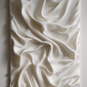 Arte de pared blanco, pintura de yeso texturizado, pintura escultórica abstracta, escultura de pared, arte de pared minimalista, lienzo minimalista