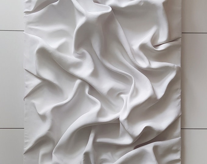 Picture of White Wall Art Textured Plaster Painting Abstract Sculptural Painting ...