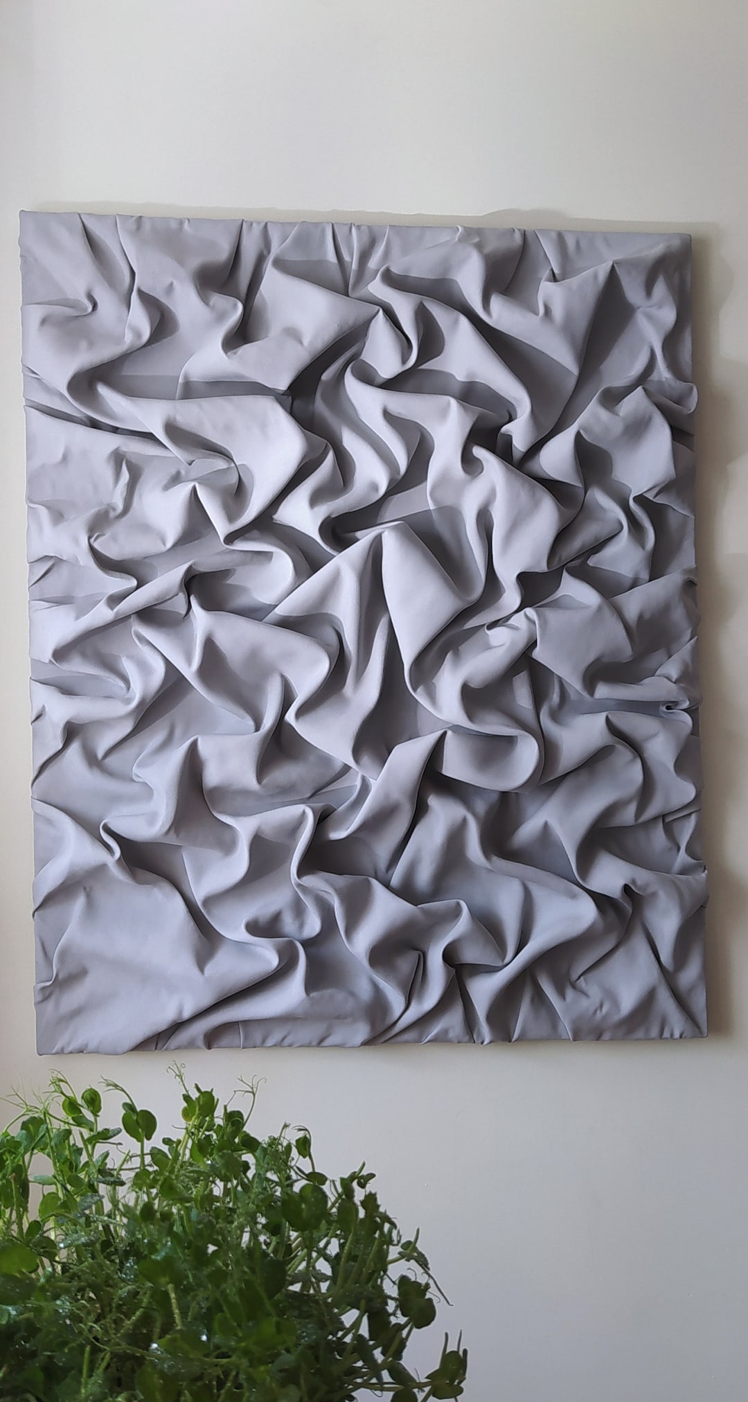 Textured Wall Art Draped Abstract Decor Gray Large Modern Painting ...