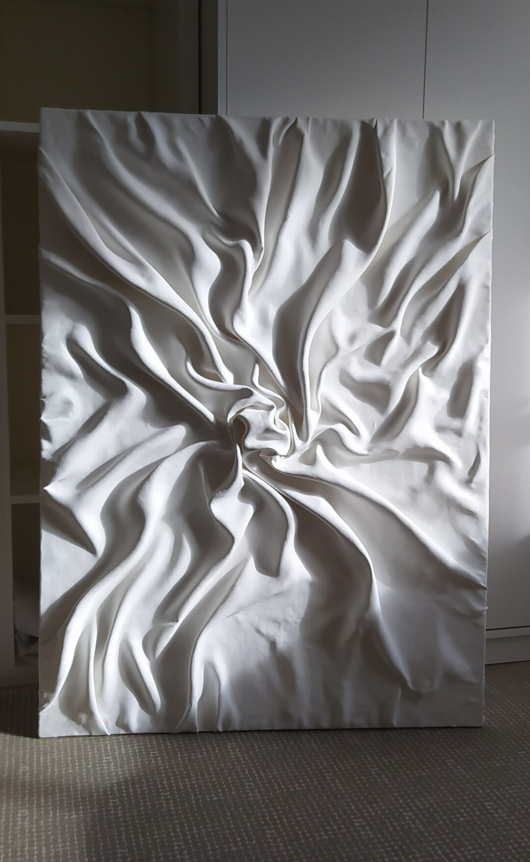 Picture of Bedroom Wall Decor Textured Wall Art Draped Abstract Decor Beige Large ...