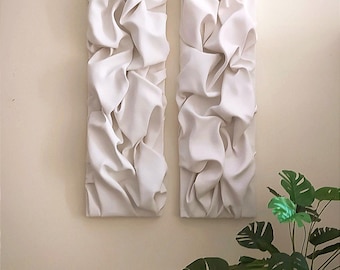 Wall art for  living room  Abstract Wall decor White Large Modern Wall Artwork