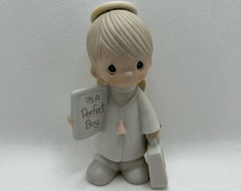 Precious Moments 193014 Mom Forget I Love You Boy with Donut Bisque Porcelain Figurine Multicolor One Size 