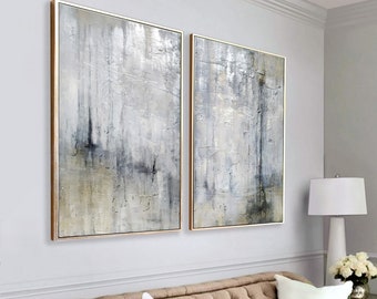 Abstract Landscape Painting Set: Textured Acrylic Wall Art