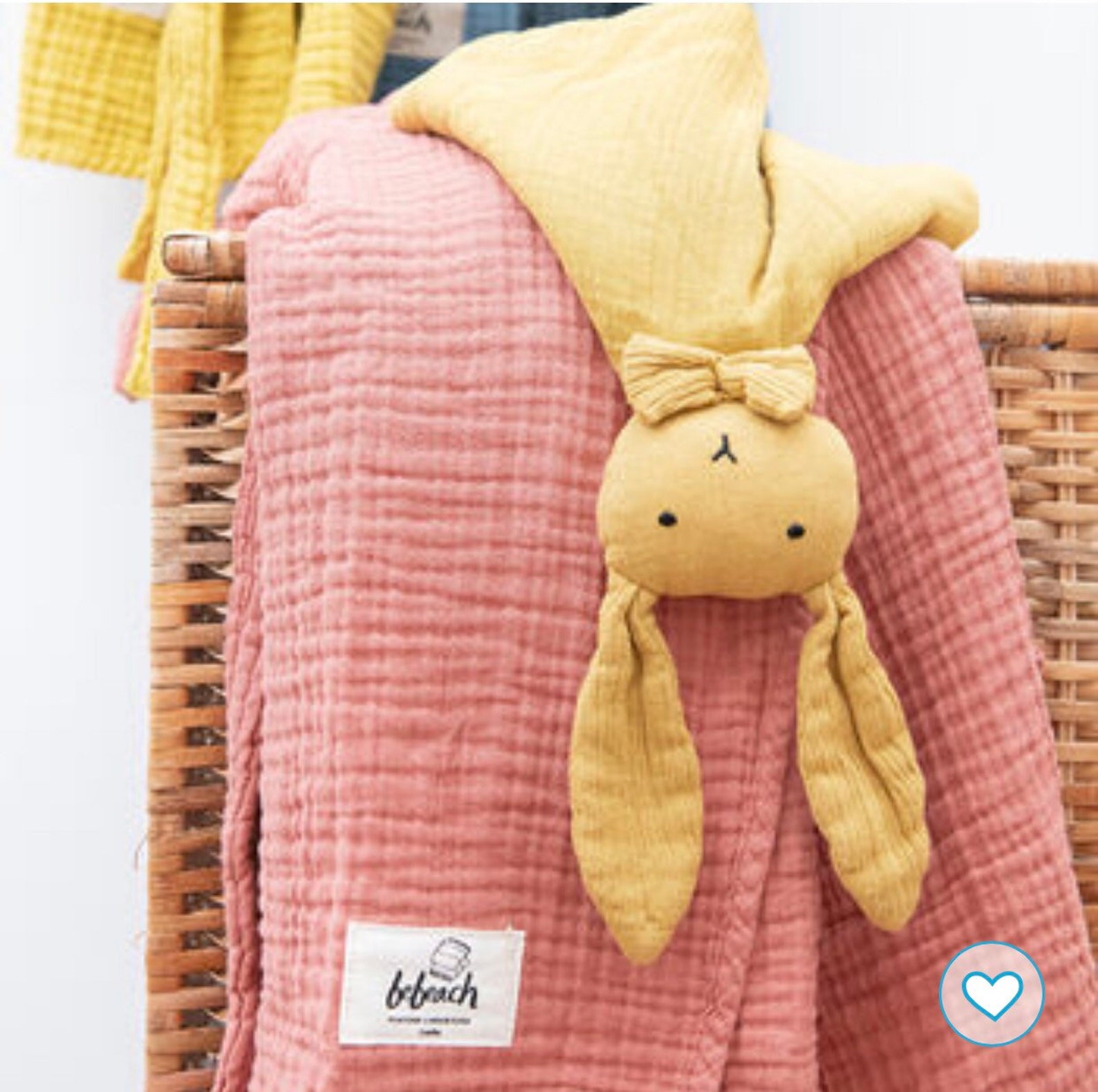 Bunny muslin comforter Baby easter gift Bunny comforter Etsy