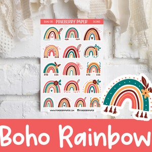 Boho Rainbow Stickers | Deco | Florals | Happy | Desert Colors |  Planner Stickers | Bujo | Bullet Journal | DC0163