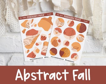 Abstract Fall Stickers | Decorative | Leaves | Autumn | Circles | Blobs | Planner Stickers | Bujo | Bullet Journal