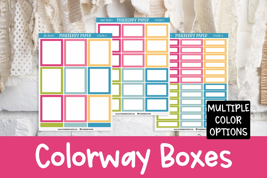 Colorway Box Stickers Functional Write Inside Colorful Multiple Color ...