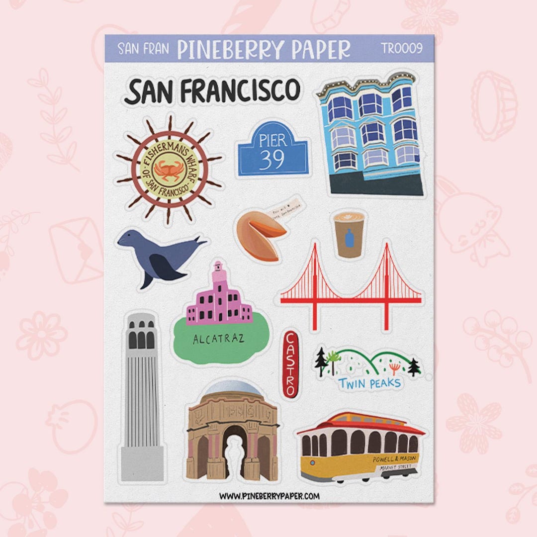Sf Sticker San Francisco Stickers | SF | Bay Area | TR0009 - Etsy