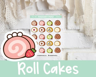 Roll Cake Stickers | Food | Dessert |  Swiss Roll | Planner Stickers ( Erin Condren, Happy Planner, Recollections, Hobonichi, Bujo, & more