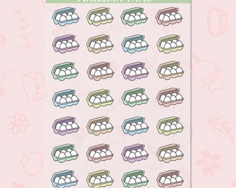 Egg Carton Stickers | Water-Resistant Transparent Matte | FD0050