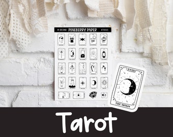 Major Arcana Tarot Card Stickers | Moon | Justice | Tower | Hermit | Hanged Man | Chariot | Bujo | Bullet Journal | Planner Stickers | Bujo