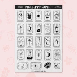Major Arcana Tarot Card Stickers | Moon | Justice | Tower | Hermit | Hanged Man | Chariot | Planner Stickers | AT0062