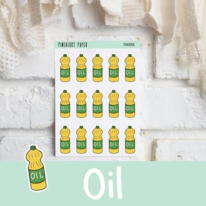 Adesivos de óleo de cozinha | Cozinha | Alimentação | Livro de receitas | Livro de receitas | Adesivos de planejador (Erin Condren, Happy Planner, Recollections e muito mais)