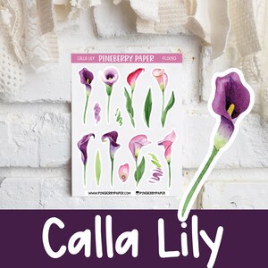 Calla Lily Stickers | | décoratif botanique | | florales Autocollants de planificateur | Bujo | Bullet Journal