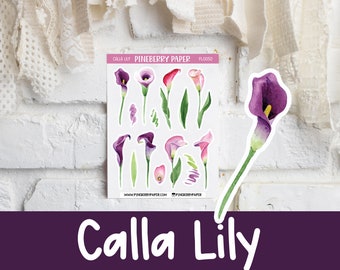 Calla Lily Stickers | Decorative | Botanicals | Florals | Planner Stickers | Bujo | Bullet Journal