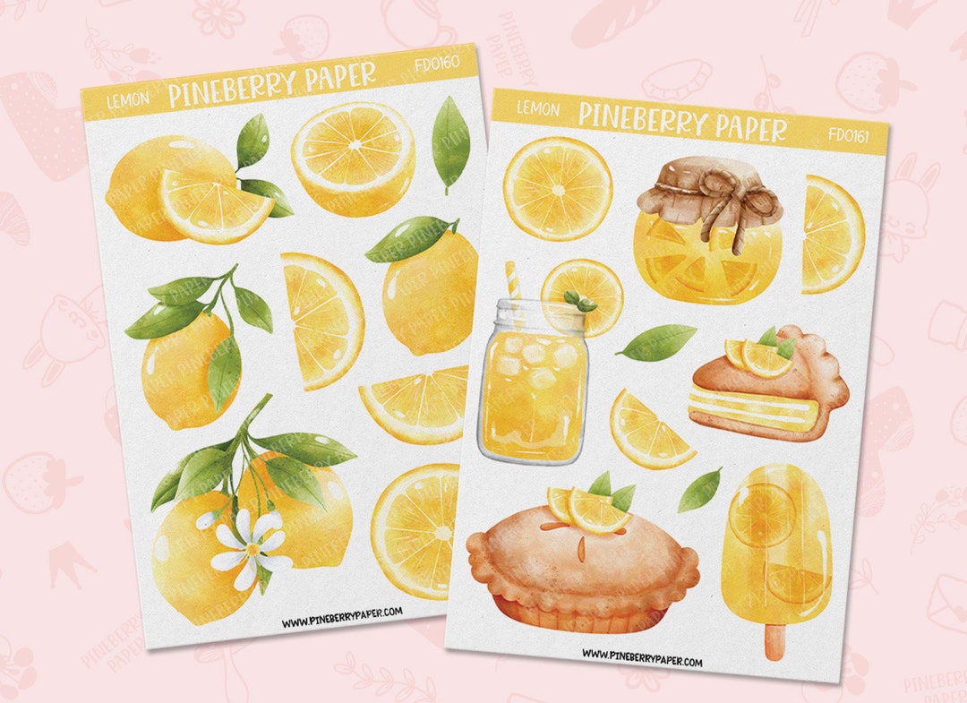 Lemon Store Sticker Lemon Stickers | Food | Fruits | Yellow | Planner | Journaling ...