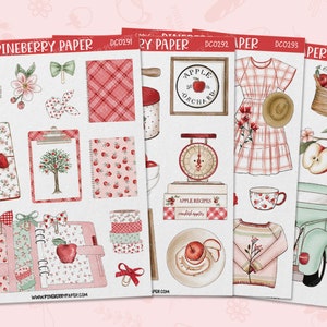 Apple Stickers | Fruits | Planner | Journaling | Scrapbooking | Seasonal | DC0291 | DC0292 | DC0293 | DC0294