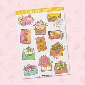 Cartas / Correo / Florales / Colorido / Decorativo / Lindo / Planificador / Diario / Scrapbooking / ML0016