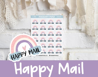 Rainbow Stickers | Happy Mail | Mail | Decorative | Planner Stickers (Erin Condren, Happy Planner, Hobonichi, Bujo, and more)