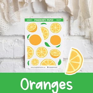 Orange Stickers | Fruit | Citrus | Summer | Planner Stickers  | Bujo  | FD0077