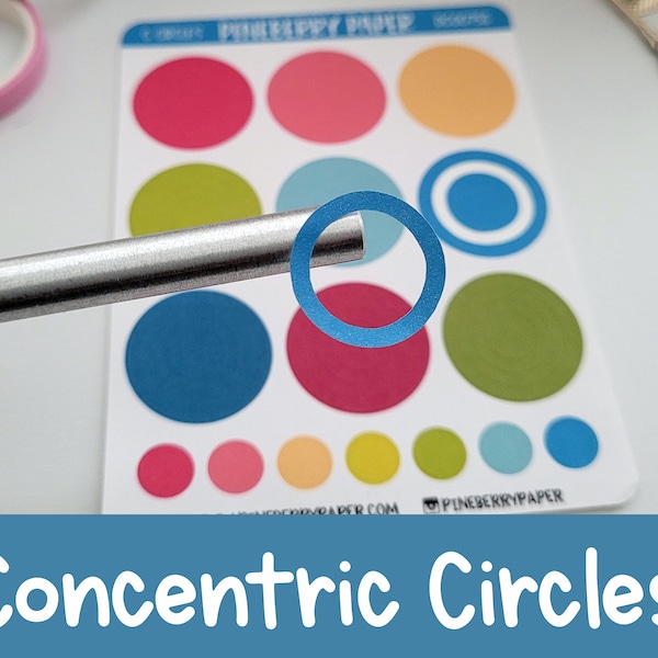 Concentric Circle Stickers | Decorative | Aesthetic | Cuts | Planner Stickers | Bujo | Bullet Journal