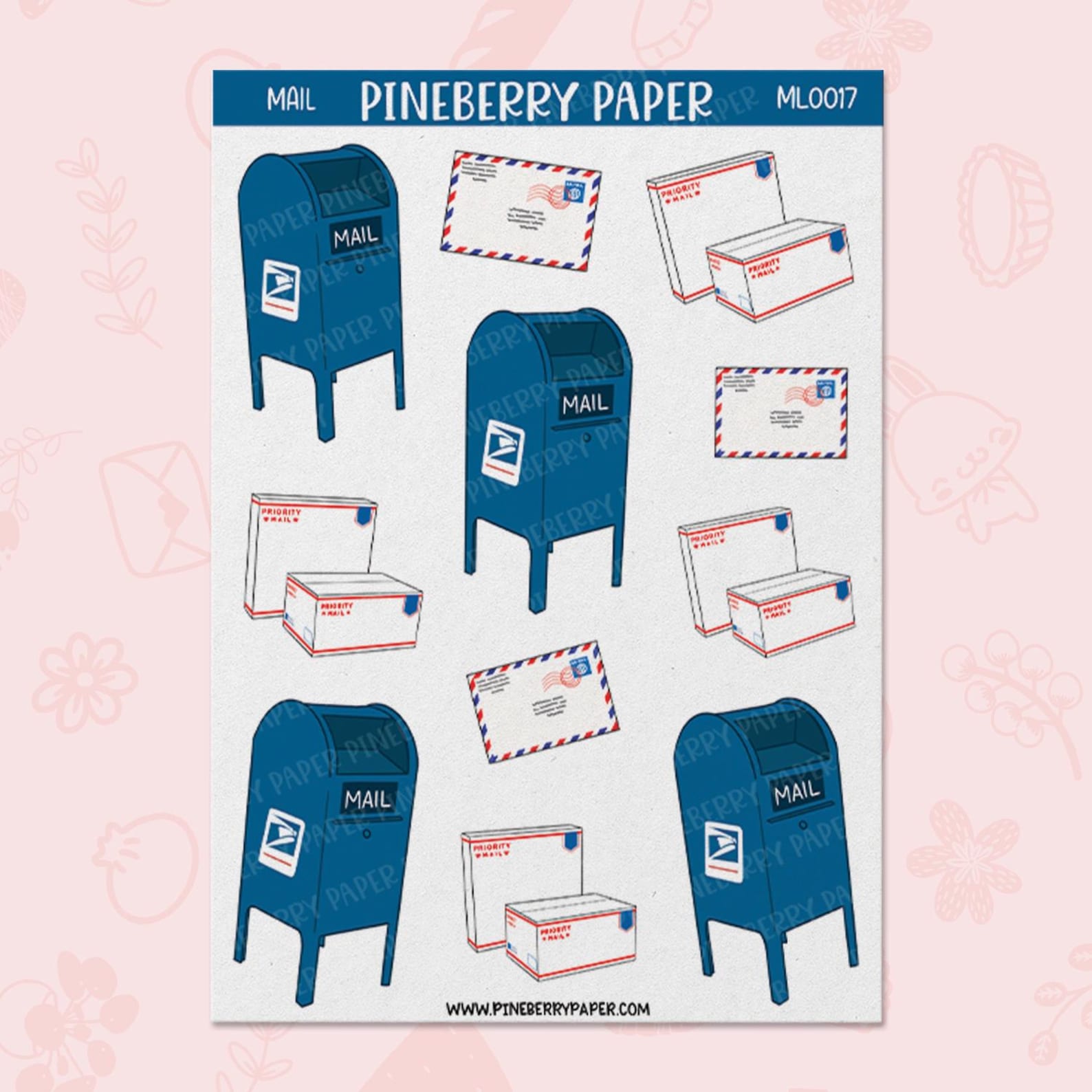 Mail Set Stickers | Letter | Package | Happy Mail | Mailbox | Packages ...