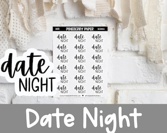 Date Night Stickers | Going Out | Text | Script | Planner Stickers (Erin Condren, Happy Planner, Hobonichi, Bujo, Passion Planner, and more)