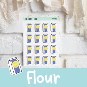 Farinha Adesivos | Cozimento | Alimentação | Cozinhar | Livro de receitas | Adesivos de planejador (Erin Condren, Happy Planner, Recollections e muito mais)