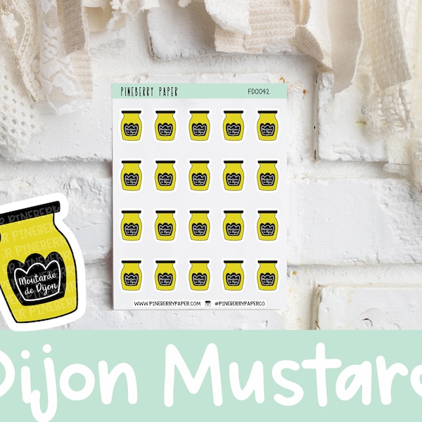 Dijon Mustard Stickers | French Mustard | Food | Condiments | Recipe Book | Planner Stickers (Erin Condren, Happy Planner, Bujo, and more)