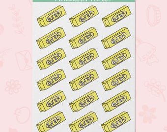 Boterstickers | Keuken | Voedselstickers | Planner | Receptenboek | Bakken | Koken | Waterdicht vinyl | FD0052: