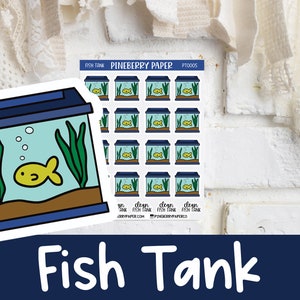 Adesivi per serbatoi di pesce / Pet Care / Clean Tank / Planner Stickers (Erin Condren, Happy Planner, Recollections, Hobonichi, Bujo e altro)