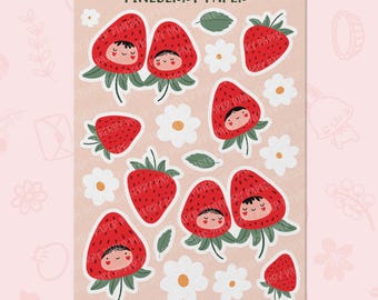 Strawberry People Stickers | Water-Resistant Matte Vinyl | CH0008