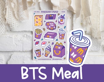 BTS Meal Stickers | Fast Food | Chicken Nuggets | Bangtan Sonyeondan | ARMY | Planner | Bujo | Stationery | Planner Stickers | Deco FD0119