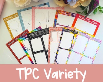 Traveling Postcards Variety Pack | 10 TPCs | Travel Mail | Happy Mail | Snail Mail | Sticker Lovers | 5"x 7" Card | 4"x6" Card