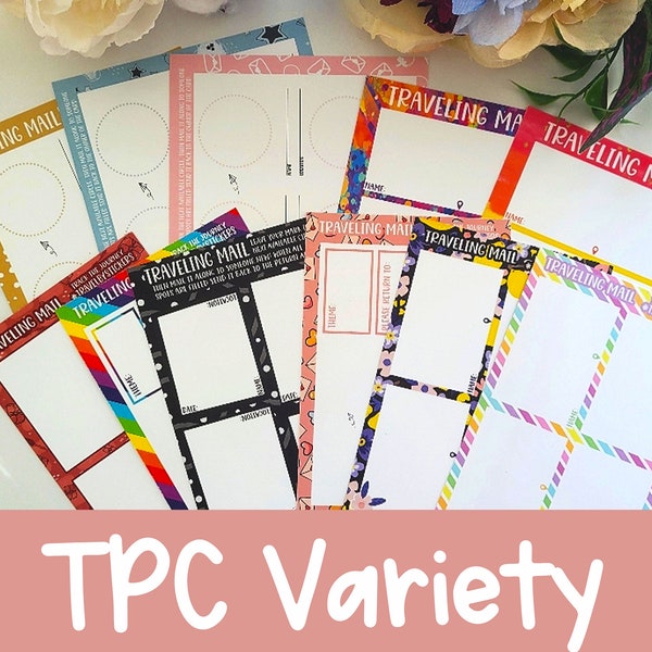 Traveling Postcards Variety Pack | 10 TPCs | Travel Mail | Happy Mail | Snail Mail | Sticker Lovers | 5"x 7" Card | 4"x6" Card