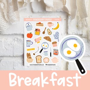 Frühstücksaufkleber | Dekorative | Lebensmittel | Avocado | Morgen | Gebäck | Toast | Marmeladen | Banane | Eier Planner Sticker | Bujo | Bullet Journal