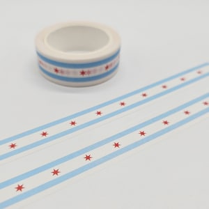 Washi-tape met vlag Chicago | 15 mm bij 10 m