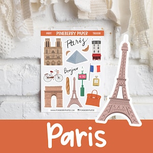 Adesivos de Paris | França | Viagens | Férias | Torre Eiffel | Metrô | Louvre | Notre Dame | adesivos de planejador | Bujo