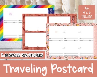 Traveling Postcards | TPC | 4" x 6" | Fits A6 Size Envelope | Happy Mail | Snail Mail | Traveling Mail | Penpal | Sticker Lover