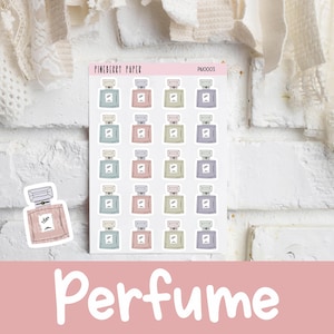 Botellas de perfume pegatinas / aromas / pegatinas de planificador (Erin Condren, Planificador feliz, Recuerdos, Hobonichi, Bujo, y más)
