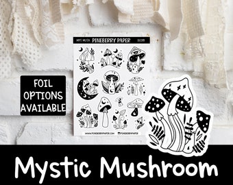 Mystic Mushroom Stickers | Decorative | Magic | Deco | Foiled Options | Planner Stickers | Bujo