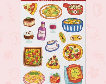 Italian Food Sticker Sheet | Water-Resistant Matte Vinyl | FD0178