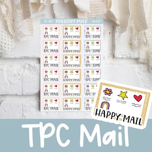 TPC Mail Stickers | Happy Mail | Traveling Postcard | Labels | For Envelopes | Decorative | Weatherproof Matte Vinyl Sticker Paper | ML0001
