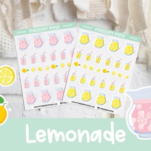 Lemonade Stickers | Lemons | Summer Beverage | Drink | Planner Stickers | Bujo | Bullet Journal