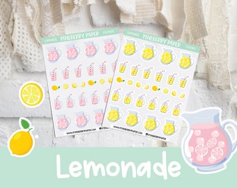 Limonade stickers | Citroenen | Zomerdrank | Drink | Planner Stickers | Bujo | Bullet Journal