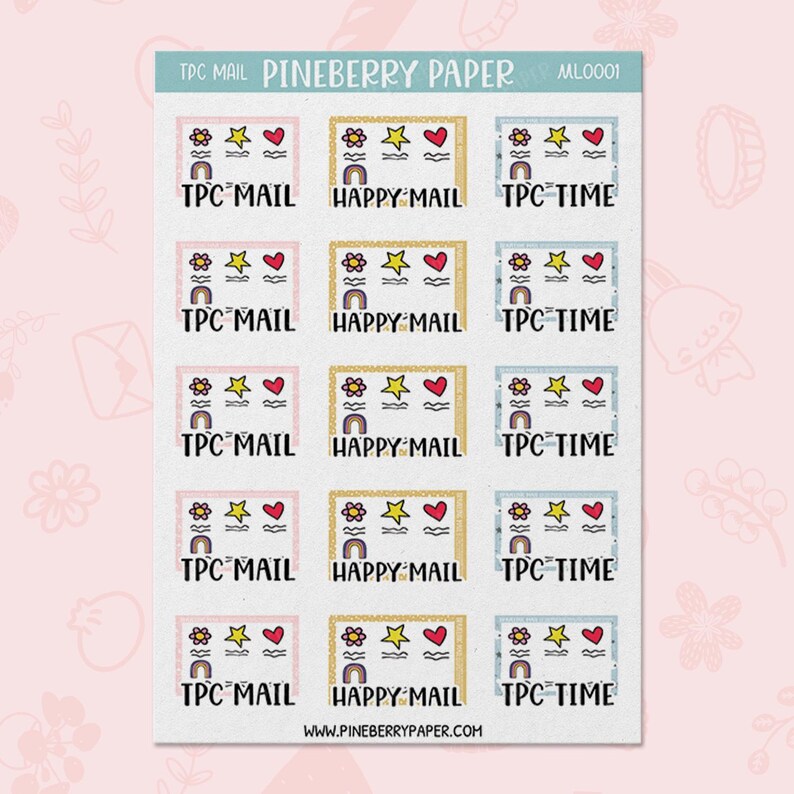 TPC Mail Stickers | Happy Mail | Traveling Postcard | Water-Resistant Matte Vinyl | ML0001 image 1