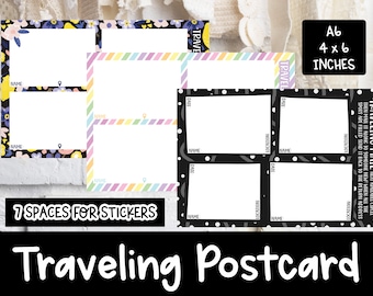 Traveling Postcards | TPC | 4" x 6" | Fits A6 Size Envelope | Collecting Stickers | Travel Mail | Happy Mail | Penpal | Snail Mail | Card